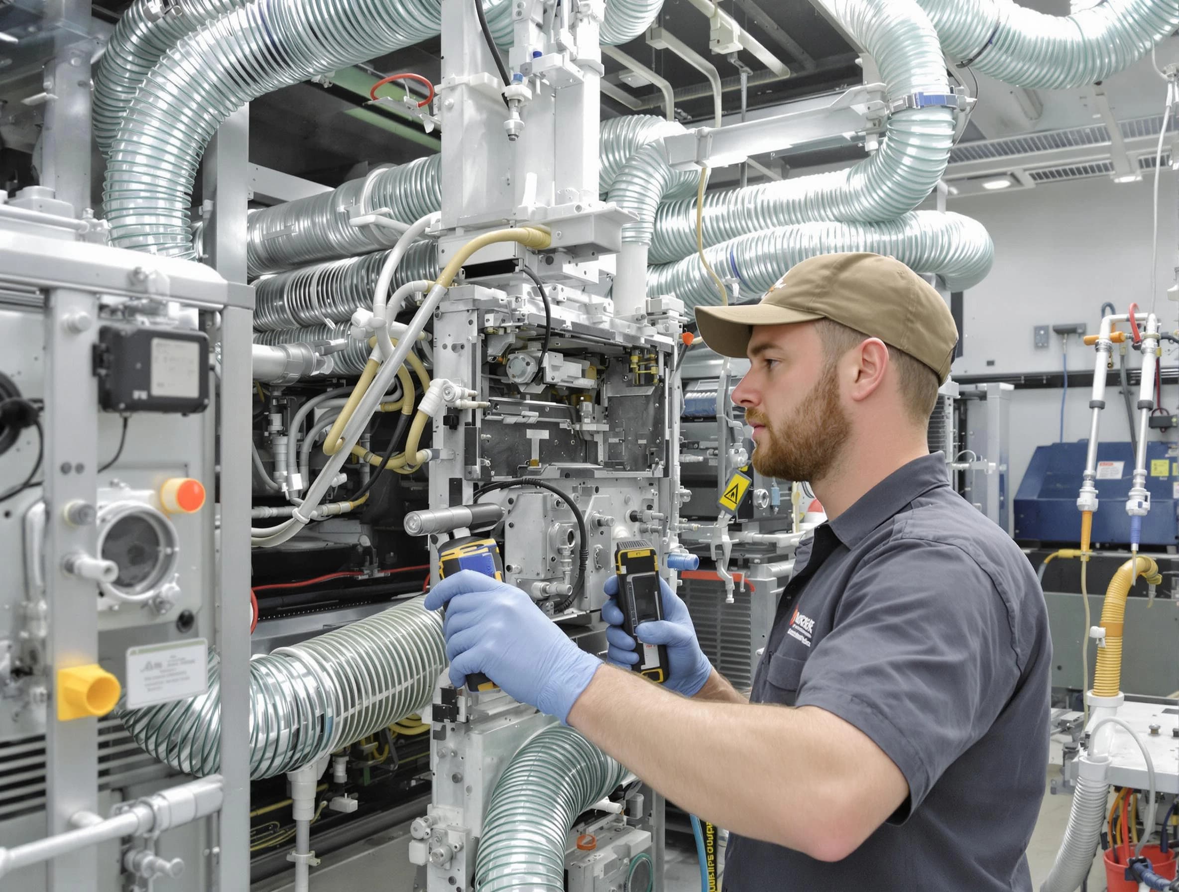 Chattahoochee Hills Air Duct Cleaning technician performing precision commercial coil cleaning at a business facility in Chattahoochee Hills