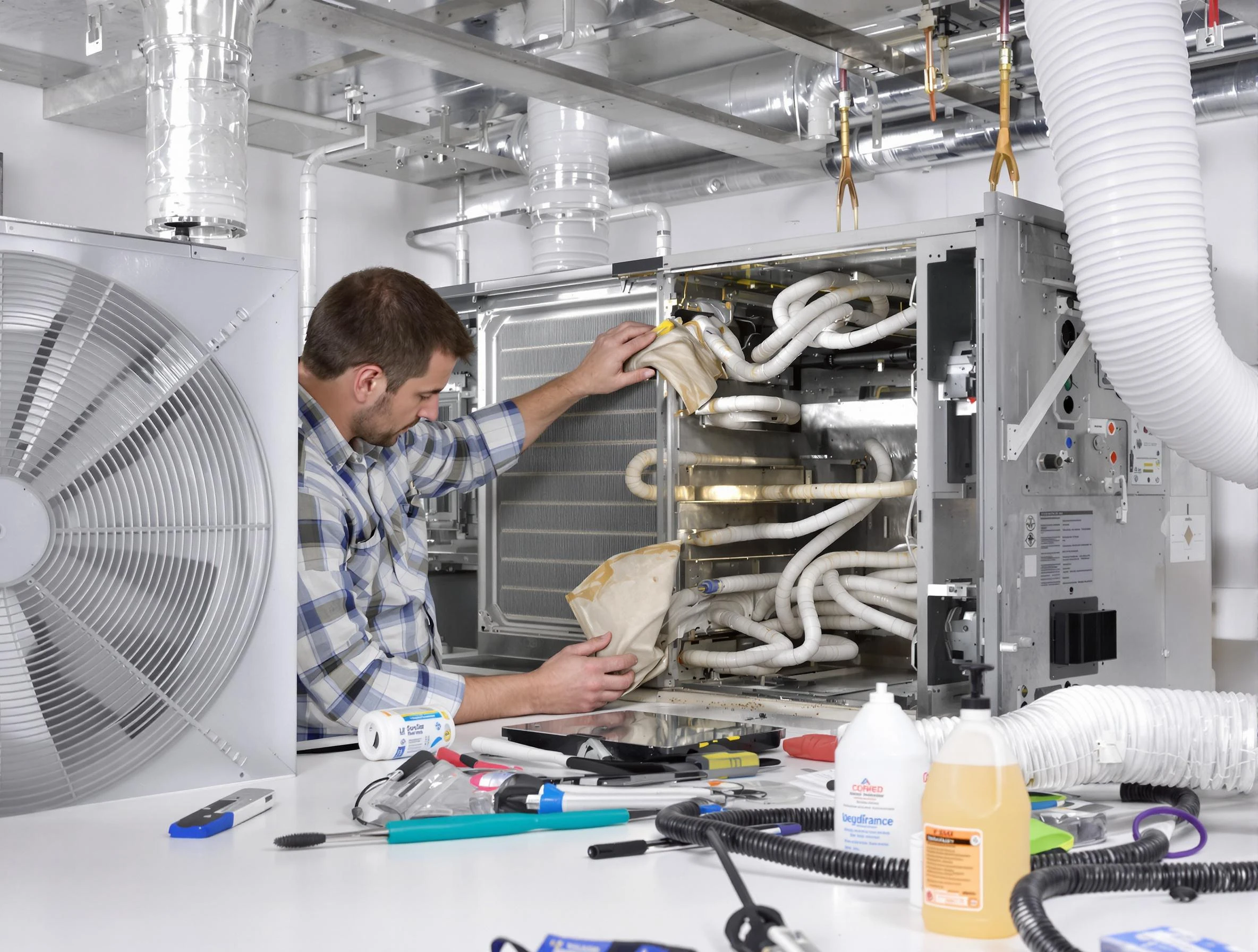 Chattahoochee Hills Air Duct Cleaning specialist performing precision AC coil cleaning in Chattahoochee Hills