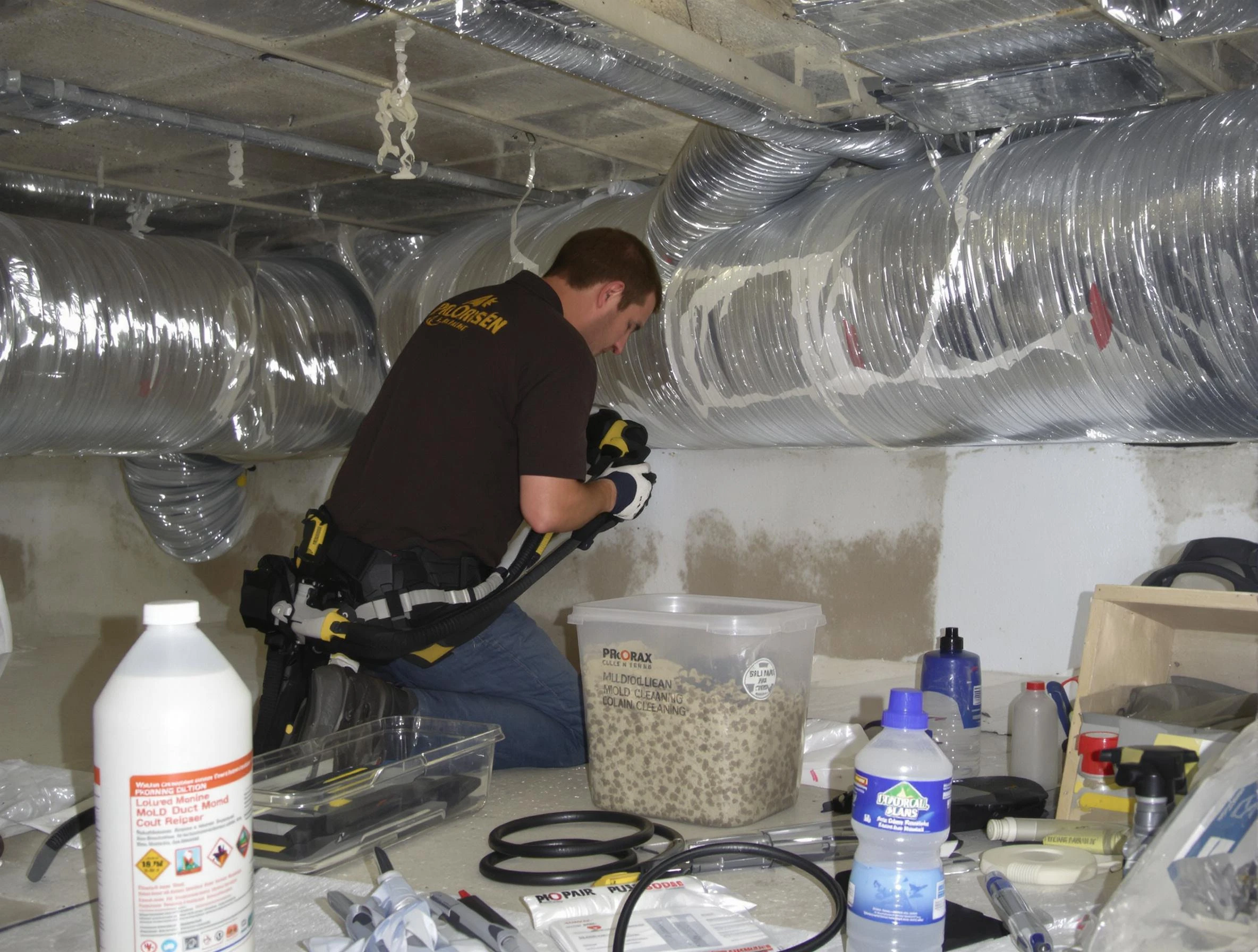 Chattahoochee Hills Air Duct Cleaning specialist performing professional mold removal from air ducts in Chattahoochee Hills