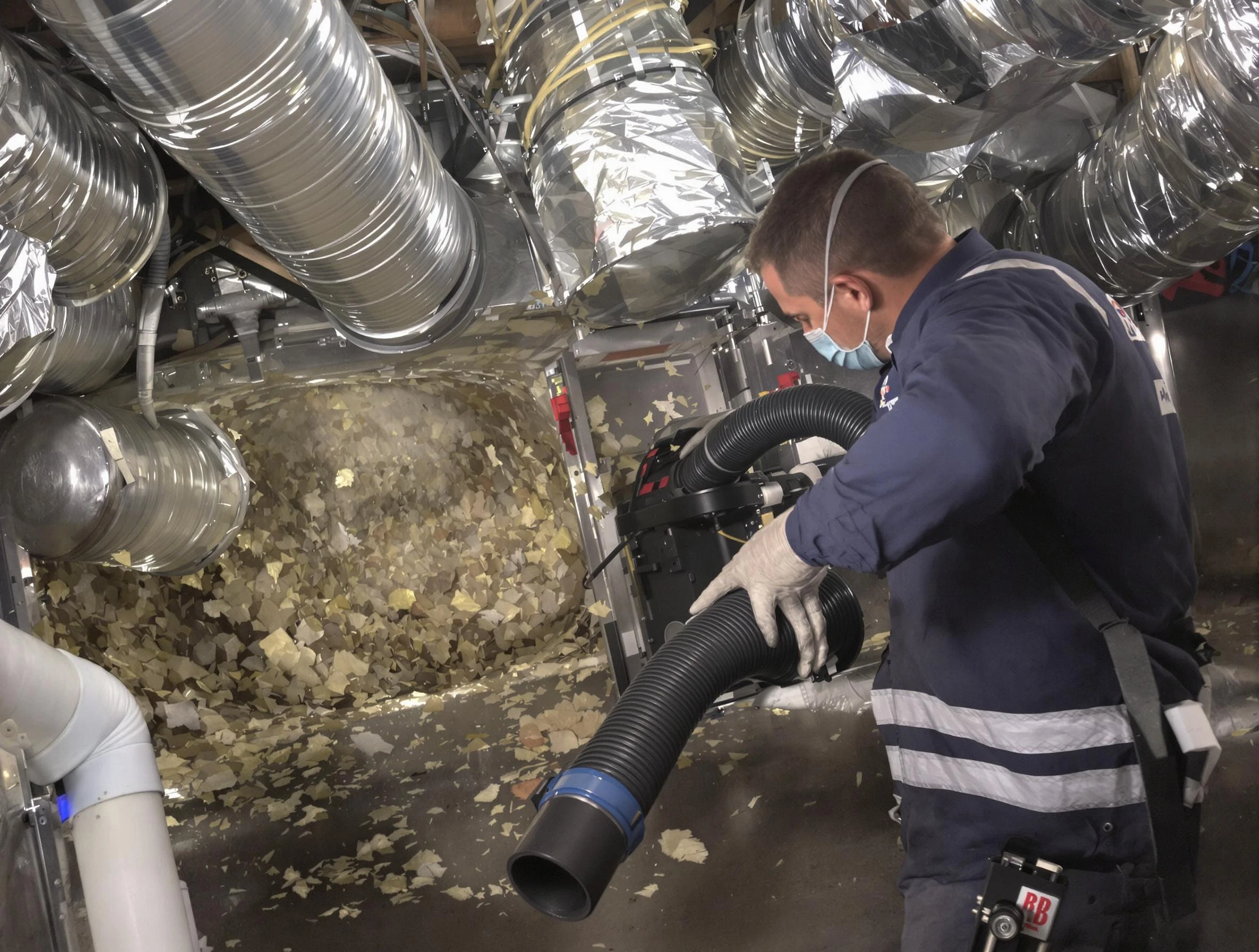 Chattahoochee Hills Air Duct Cleaning specialist operating negative pressure cleaning equipment for thorough duct maintenance in Chattahoochee Hills