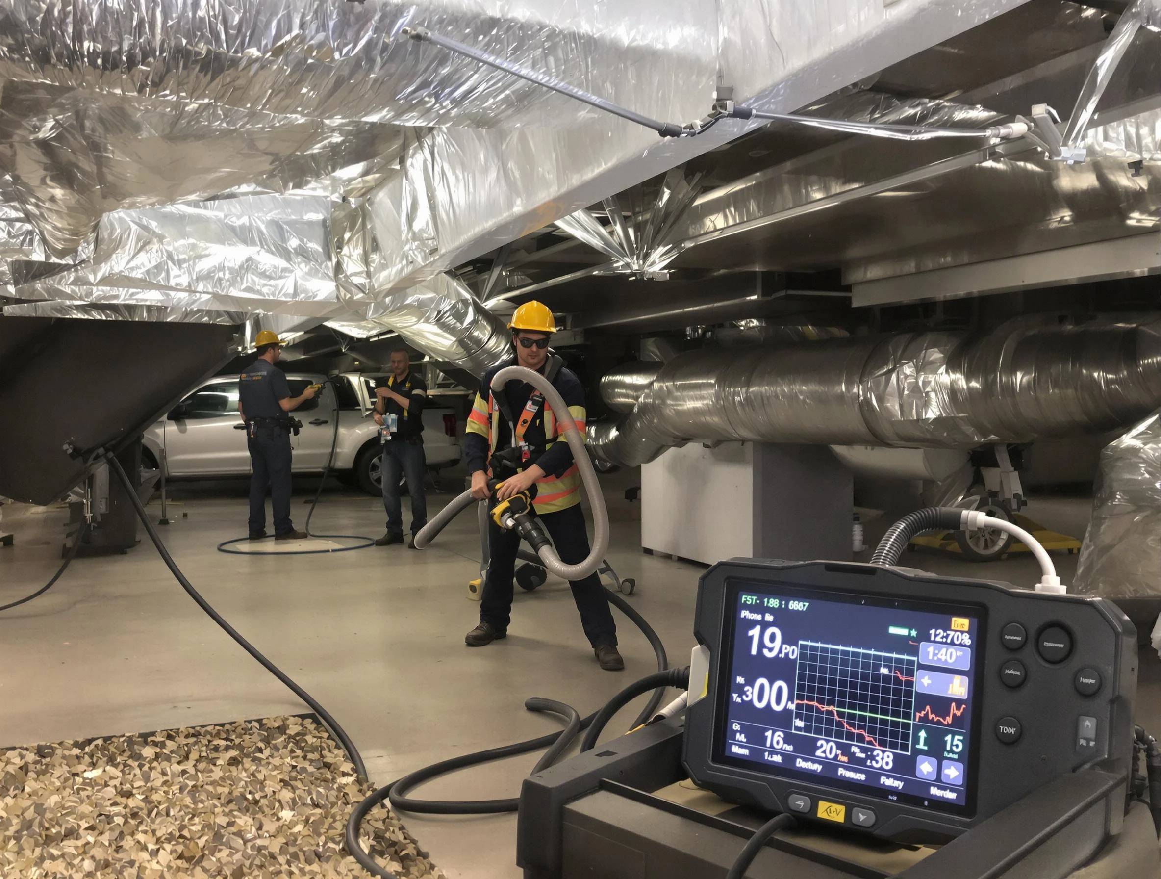 Professional negative pressure duct cleaning by Chattahoochee Hills Air Duct Cleaning in Chattahoochee Hills