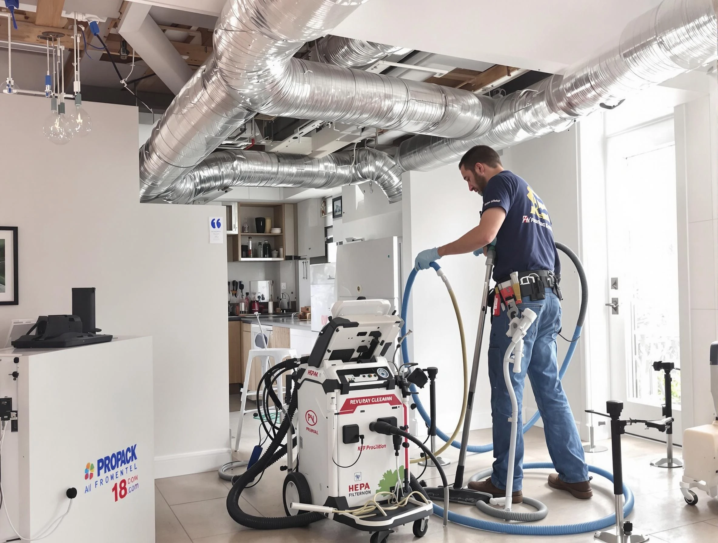 Chattahoochee Hills Air Duct Cleaning technician performing advanced pure duct cleaning with specialized equipment in Chattahoochee Hills